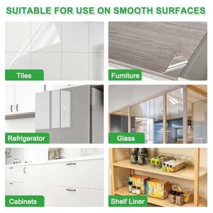 Shackcom 2 Rolls 15.7in X 9.84ft Clear Contact Paper Roll Self-Adhesive Kitchen Backsplash Wall Protector - Used as Shelf Drawer Liner, Whiteboard, Wallpaper, Cat Dog Scratch Protector - size: 2 Rolls 15.7in X 9.84ft