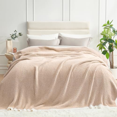 Snuggle Sac Twin XL Bed Blanket 66x90 inches, Super Soft Warm Beige Blankets for Bed, Living Room, Luxurious Microfiber Blanket Dupes, Heather Beige, 66x90 inches - color: Heather Beige, size: Twin-XL (66"x90")