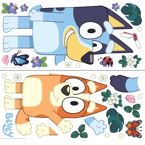 RoomMates Bluey and Bingo Character Blue Peel and Stick Wall Decals, RMDM5560 - style: Bluey & Bingo