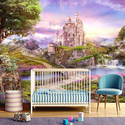 GLWYHY-Children's Room Castle Peel-and-Stick Wall Mural-58 x80 | Self-adhesive, Wallpaper,Cartoon,Bedroom,Wall paintings,Dreamy. - color: Zzsl-04, size: 58"x80"