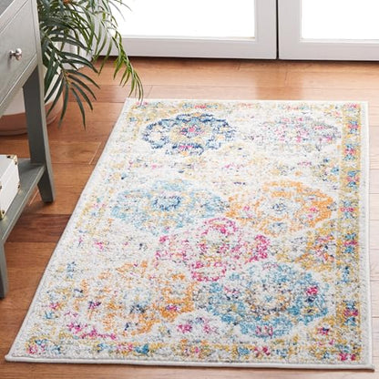 SAFAVIEH Madison Collection Accent Rug - 2'3" x 4', Cream & Multi, Boho Chic Distressed Design, Non-Shedding & Easy Care, Ideal for High Traffic Areas in Entryway, Living Room, Bedroom (MAD611B) - color: Cream/Multi, size: 2'3" x 4' (Rectangular)