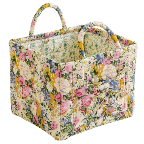 vctops Boho Fabric Quilted Storage Basket for Organizing, Basket Organizer Gift Baskets with Handles, Storage Bins for Toys, Books, Towels, and Clothes, Collapsible Fabric(Pattern J,13"x10.6"x10") - color: Pattern J
