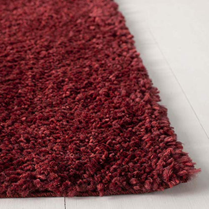 SAFAVIEH August Shag Collection Accent Rug - 2'3" x 4', Burgundy, Solid Design, Non-Shedding & Easy Care, 1.2-inch Thick Ideal for High Traffic Areas in Entryway, Living Room, Bedroom (AUG900S) - color: Burgundy, size: 2'3" x 4' (Rectangular)