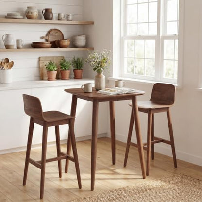 Giantex Counter Height Dining Table for 2, Solid Rubber Wood Frame