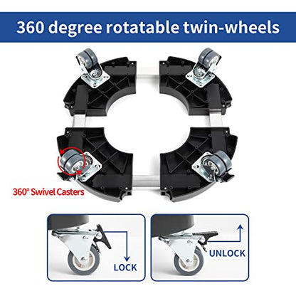 W B D WEIBIDA 2 Pack Plant Caddies with Wheels Heavy Duty 440 lbs Capacity, Rolling Plant Stand for Large Planter and Pots Indoor Outdoor, Garden Round Dolly with Lockable Casters - color: Black