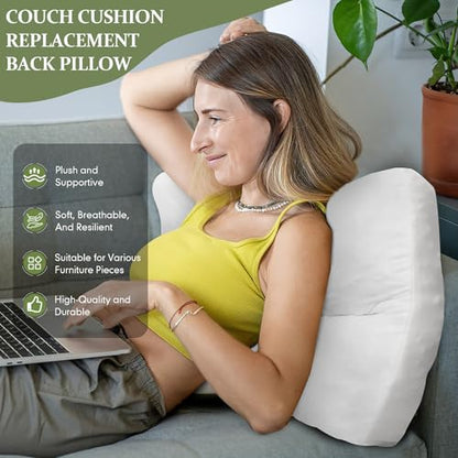 JZHLLA Shredded Foam Sofa Back Cushions Replacement Fluffy Memory Sponge Couch Pillow with Quilted Design 31x18x5 Inch Lumbar Support Pillow for Sofa Bed Floor - size: 1PCS