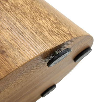 Wood Coffee Table Set of 2, Farmhouse Nesting Tables with Natural Wood Grain Round Tabletop & Wooden Cone Base, Round Layered Low Profile Accent Tables Ideal for Living Room, APT, Small Space - color: Wood Nesting Coffee Table