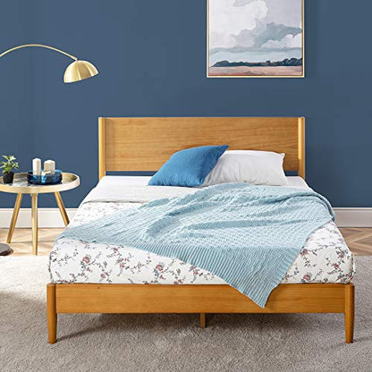 Zinus Allen Mid Century Wood Platform Bed Frame, Full - color: Natural, size: Full