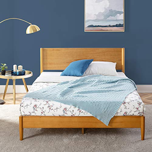 Zinus Allen Mid Century Wood Platform Bed Frame, King - color: Natural, size: King