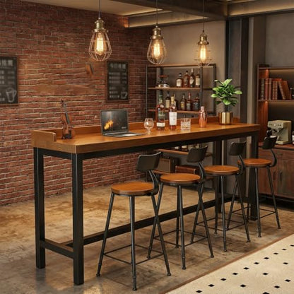 Bar Table, Solid Wood Farmhouse, 39" L x 17.7" W x 41.3" H - color: B, size: 39"L x 17.7"W x 41.3"H