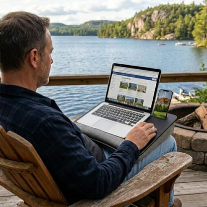 LAPGEAR Portable Laptop Lap Desk – Black, Fits 15.6" Laptops - color: Black Leather