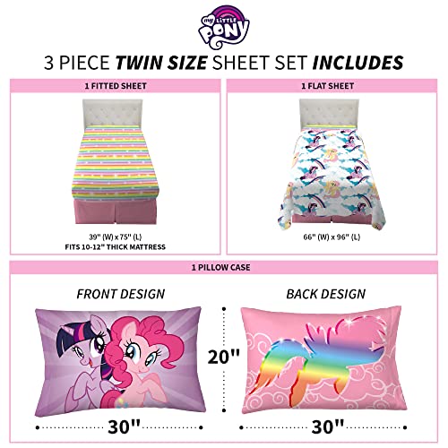 Franco Kids Bedding Super Soft Sheet Set, Twin, My Little Pony - color: My Little Pony, size: Twin