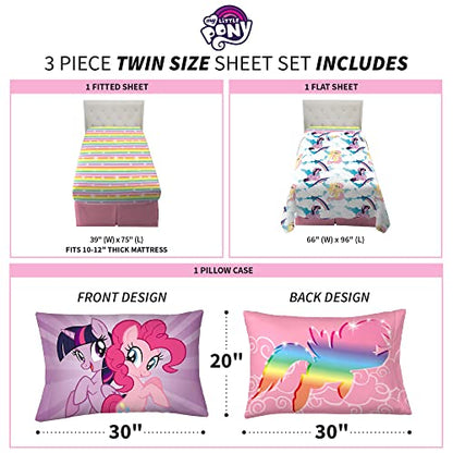 Franco Kids Bedding Super Soft Sheet Set, Twin, My Little Pony - color: My Little Pony, size: Twin