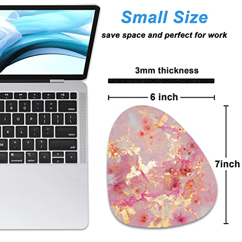 Rimilak Small Mouse Pad 6 x 7 Inch, Irregular Mini Mousepad, Gold Pink Marble - color: Gold Pink Marble, size: 7L x 6W inches