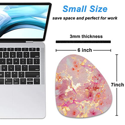 Rimilak Small Mouse Pad 6 x 7 Inch, Irregular Mini Mousepad, Gold Pink Marble - color: Gold Pink Marble, size: 7L x 6W inches