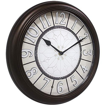 12.6" Illuminated Farmhouse Wall Clock | Silent Battery-Operated Night Light Wall Clock, Smart LED Sensor, Living Room, Kitchen, Bath, Oil-Rubbed Bronze - color: Oil Rubbed Bronze, size: 12.6"