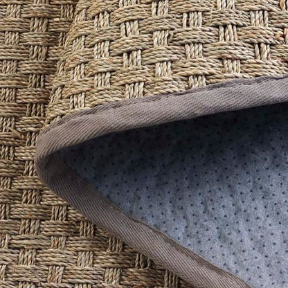 SAFAVIEH Area Rug 3' Round - Natural Fiber Collection - Natural & Grey, Seagrass, Basketweave Pattern with Border (NF114P) - color: Natural/Grey, size: 3' (Round)