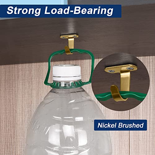 NearMoon Stainless Steel Screw Mounted Ceiling Hooks, Under-Shelf Towel/Robe Clothes Hook Heavy Duty Coat Hanger for Bathroom Kitchen Cabinet Garage, 10 Pack (Brushed Gold) - color: Brushed Gold