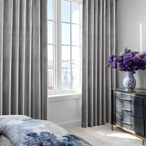 Deconovo 100% Blackout Curtains for Living Room & Tall Windows, Pinch Pleated Thermal Insulated Soundproof Waterproof Back Tab Drapes with Tieback, Dark Grey, 50" Wx96 L (Set of 2) - color: Linen 100% Blackout - Dark Grey, size: 50"W x 96"L (Pack of 2)