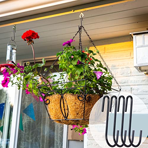 ESFUN 30 Pack Heavy Duty S Hooks 4 inch Black S Shaped Hooks Hanging Hangers Pan Pot Holder Rack Hooks for Kitchenware Spoons Pans Pots Utensils Clothes Bags Towels Plants - size: 4.0 inch