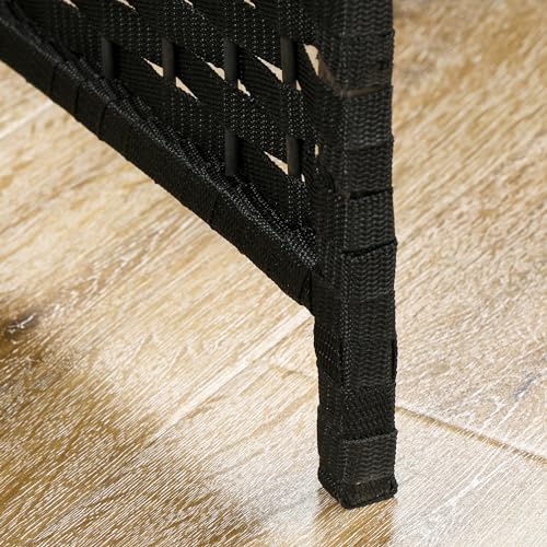 HOMCOM Room Divider 4 Panel Folding Privacy Screen 5.6' Tall Nature Wood | Freestanding Partition, Home Office, Bedroom - color: Black, size: 4 Panel