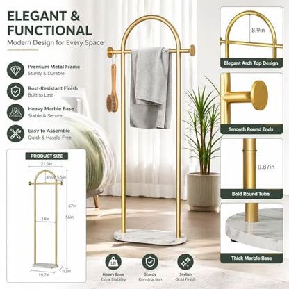 Gold Freestanding Coat Rack, Modern Metal Coat Tree, Sturdy Hall Tree for Entryway, Bedroom, Living Room, Hanging Coats, Hats, Bags - color: A2