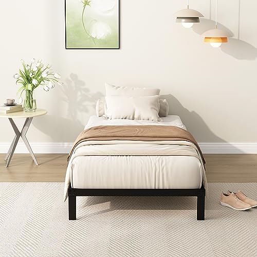 DiaOutro 9 Inch Twin XL Bed Frames Low Profile Heavy Duty Metal Platform | Steel Slats Platform No Box Spring Needed Mattress Foundation, Easy Assembly, Noise Free - size: Twin XL, style: 9 Inch