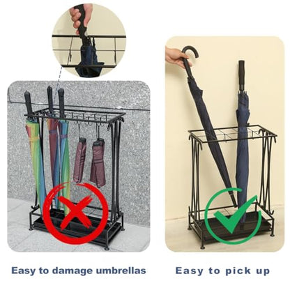 Umbrella Holder, Umbrella Stand Indoor Entryway, Umbrella Holder Outdoor, Umbrella Rack, Metal, Black