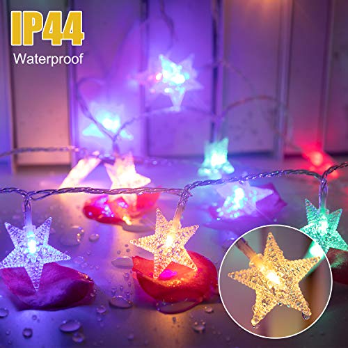 Minetom Star String Lights - color: Warm White + Multicolor - 33ft