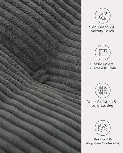 Folding Sofa Bed with Pillow Convertible Sleeper Chair Boneless Foldable Couch Comfy Floor Sofa Lounge Couch Bed for Living Room, Bedroom, Apartment, Grey - color: Grey