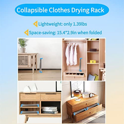 Portable Travel Garment Rack, Stainless Steel Foldable Drying Clothes Rack | Mini Drying Racks for Travel, Camping, Hotel Room, Laundry, Dance, Indoor, Outdoor