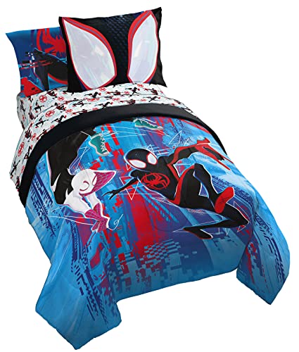 Marvel Spiderman Full Size Comforter Set 7 Piece Kids Bedding, Multi | Bed in a Bag, Comforter Sheets Shams Pillowcases, Official Brand, Soft Microfiber, Machine Washable, Boys Gift - color: Multi - Spiderman, size: Full