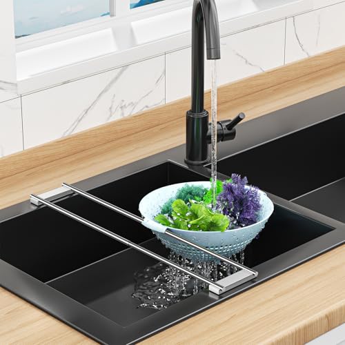 Expandable Over Sink Water Bottle Drying Rack with Dish Cloth Holder, Metal Kitchen Cup Drying Rack, Space-Saving Sink Drainer for Baby Bottles, Bottles, Dish Rags, Gloves & Reusable Bags (Silver)