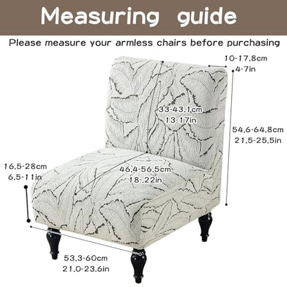 Armless Chair Cover Jacquard Furniture Protector Chenille Accent Chair Covers Elegance Removable Slipper Chair Slipcover for Living Room Army Green - color: Army Green