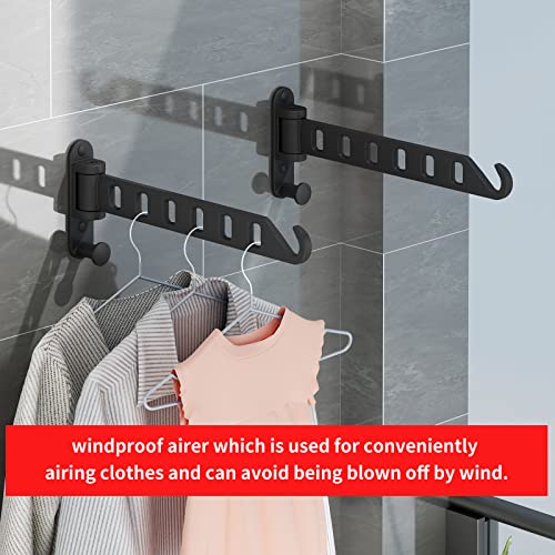 JOOM Laundry Drying Rack Wall Mounted Clothes Drying Rack Clothes Hanger Black - color: Black, size: two pack
