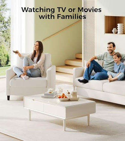 Welzona Sofa Accent Chair, 33" Reading Chair, Comfy Teddy Arm Chairs | Comfy Teddy Fabric, Tool-free Setup, Washable Covers, All-wood Couch Chairs for Living Room, Bedroom, Reading Nook, Beige - color: Beige, size: Standard