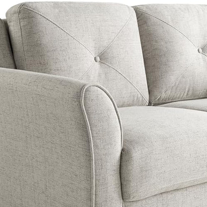 Studio Living Harrington 80.3" Sofa, Transitional Modern, Pocket Coil Comfort, Easy Assembly, Woven Fabric, Beige - color: Beige, size: Sofa