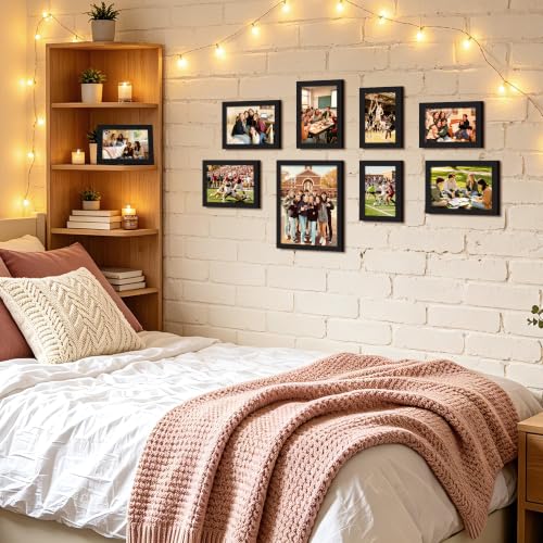 upsimples Picture Frames Set of 10, Including 8x10, 5x7, 4x6 Black Frame | Multi Picture Frames Collage Wall Decor, Gallery Wall Frame Set, Gift For Christmas, Mothers' day, Wedding, Dorm, Living Room - color: Black