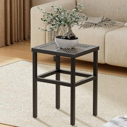 Tall Plant Stand 23" Aluminum Indoor &Outdoor Rustproof | Indoor/Outdoor Extra-Sturdy 23" tall Aluminum Plant Stand – Ideal for Patios, Gardens, Living Room Decoration (Black)