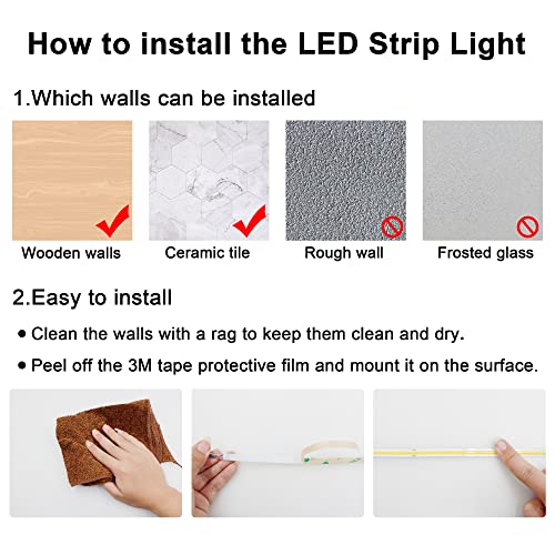 AXMOTUT COB LED Strip Lights with Remote, 24V 9.84ft Warm White Dimmable LED Light Strips, High Bright 3000K LED Lights with Power Supply for Room, Kitchen, DIY Home Decoration - size: 3000K/9.84ft