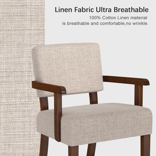 Accent Chair, Oversize Living Room Chairs with Soft Seat | Solid Wood Armchair, Comfy Reading Chair for Bedroom, Waiting Room, Home Office, Easy Assembly, Beige - color: Beige, size: Chair