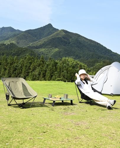 Ultralight Compact Mini Folding Alu. Table (Green - S) | with Carry Bag, for Camping Backpacking Hiking Beach Picnic - color: Green, size: Small