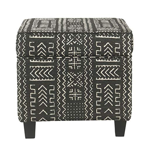 HomePop 18" Classic Square Storage Ottoman - Onyx - color: Onyx