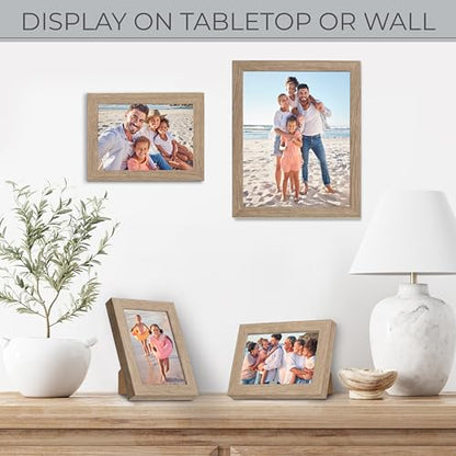 Sheffield Home 4 Piece Gallery Wall Frame Set, 8x10 Inch, 5x7 Inch, and 4x6 Inch, Light Natural - color: Light Natural, size: 8x11, 5x7, 4x6 Inch