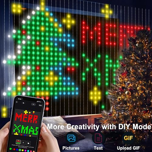 스마트 커튼 조명 400 LED, 색상 변경 미국 국기 요정 조명, 앱 및 리모컨 포함, 침실 배경 야외 7월 4일 할로윈 크리스마스용 DIY 방수 장식 - color: 멀티컬러.