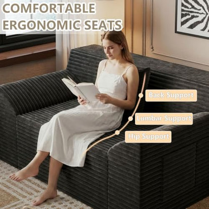 42" Boneless Oversized Chair with Side Pocket, Sofa Small Single Couch in a Box, Deep Seating Boneless Chair for Bedroom Living Room Office Apartment, No Assembly, Black - color: Black, size: 42'' Style 4