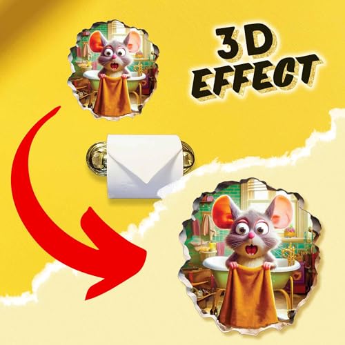 Funny 3D Mouse Shower Wall Sticker – Removable Mousehole Bathroom Décor for Kids or Whimsical Homes by MICESTERPIECE - style: ShowerMouse