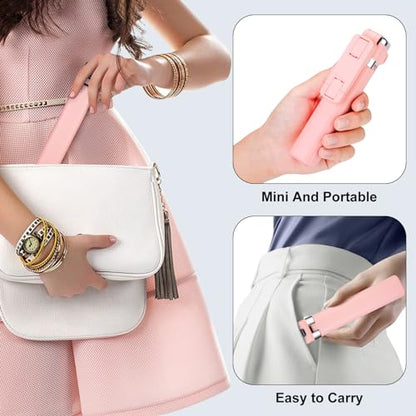 Mini Phone Tripod Stand,MQOUNY 38" Phone Tripod &Selfie Stick with Wireless Rechargeable Remote & Removable Light, Extendable Tripod Stand 360 Rotation Compatible with Phone&Android (MEI-Pink) - color: MEI-Pink