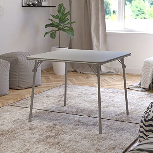 EMMA + OLIVER Gray 33.5" Square Folding Table | Lightweight, Easy Storage, Event Table - color: Grey
