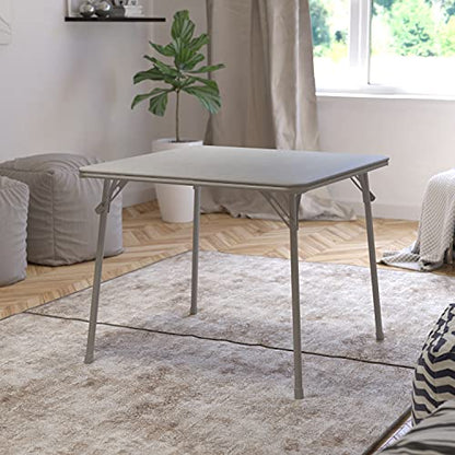 EMMA + OLIVER Gray 33.5" Square Folding Table | Lightweight, Easy Storage, Event Table - color: Grey